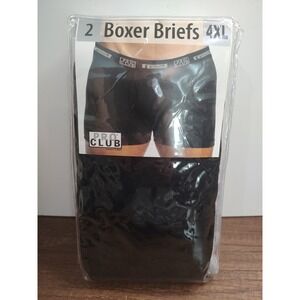 PRO CLUB MEN'S BOXER BRIEFS, 100% COTTON  PACK OF 2 BRIEFS 4XL Black Gray B10